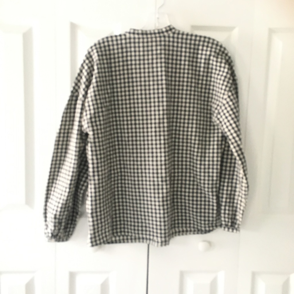 nwt womens ZARA oversized floral checkered top - Picture 7 of 7